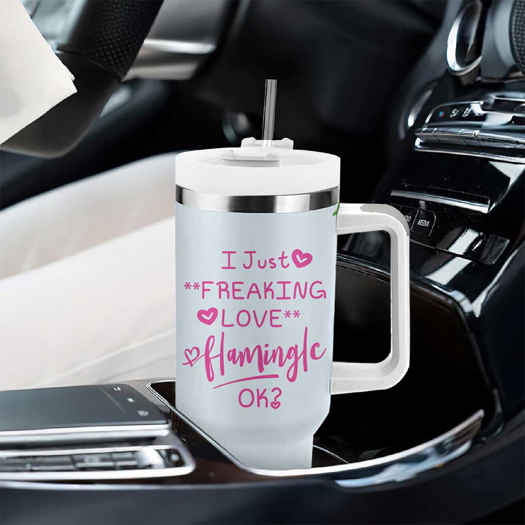 Flamingo Lover Gifts Tumbler With Handle Cute Flamingo Gifts For Women Who Loves Flamingos