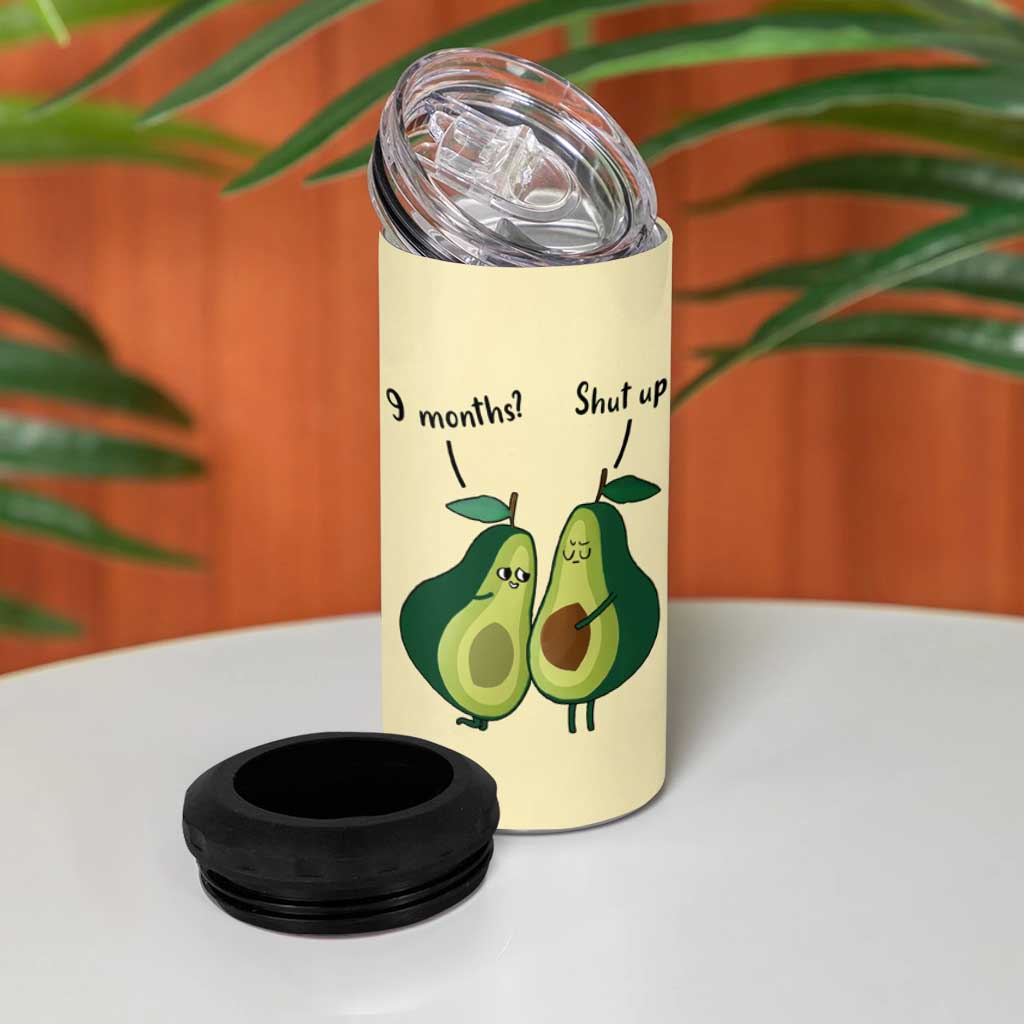 Funny Vegan Avocado 4 in 1 Can Cooler Tumbler You're The Good Kind Of Fat - Wonder Print Shop