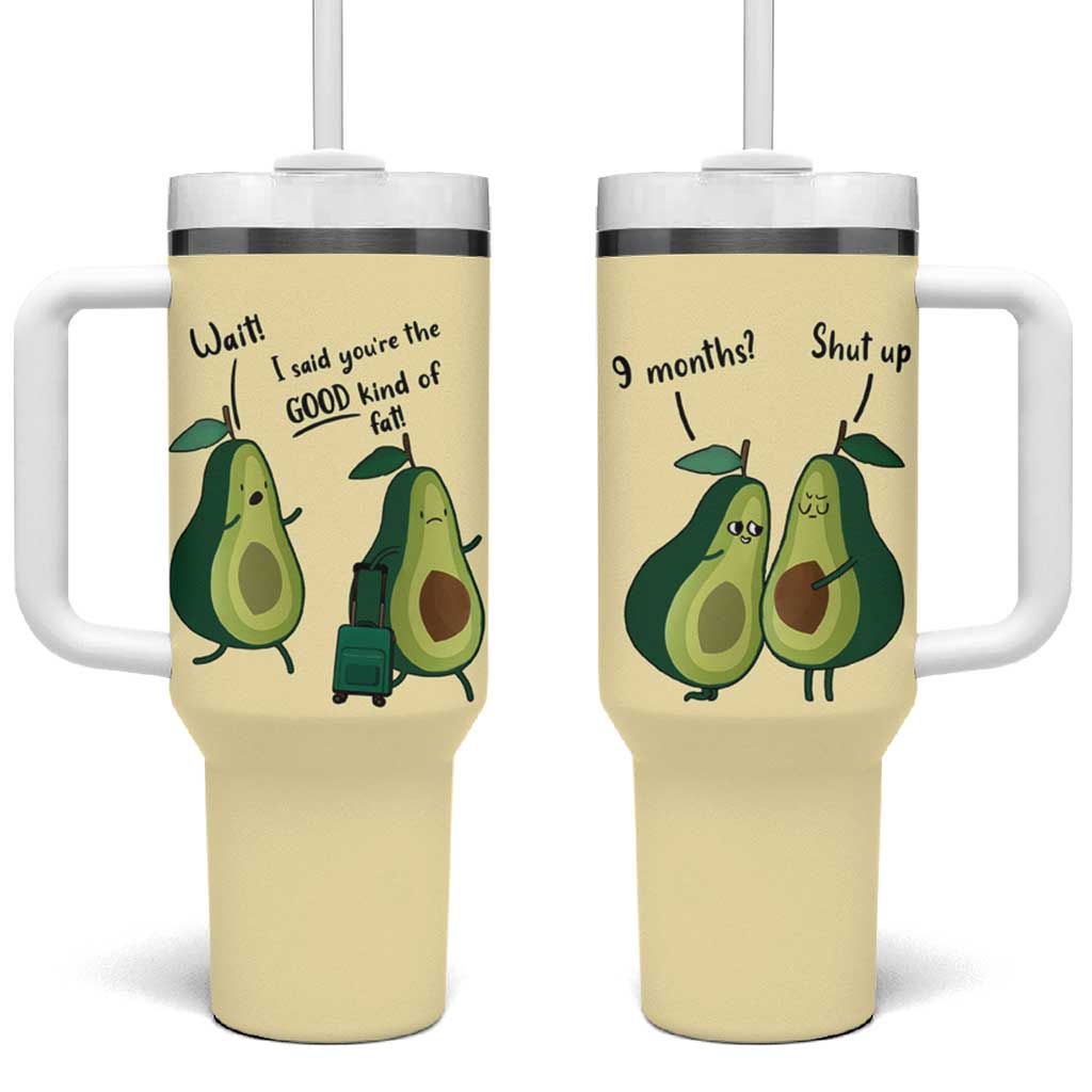 Funny Vegan Avocado Tumbler With Handle You're The Good Kind Of Fat - Wonder Print Shop