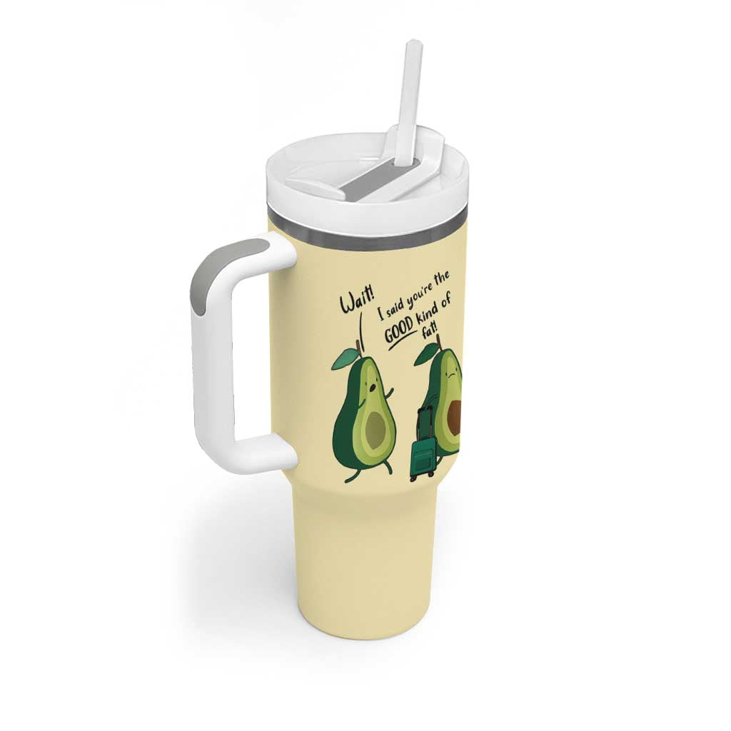 Funny Vegan Avocado Tumbler With Handle You're The Good Kind Of Fat - Wonder Print Shop