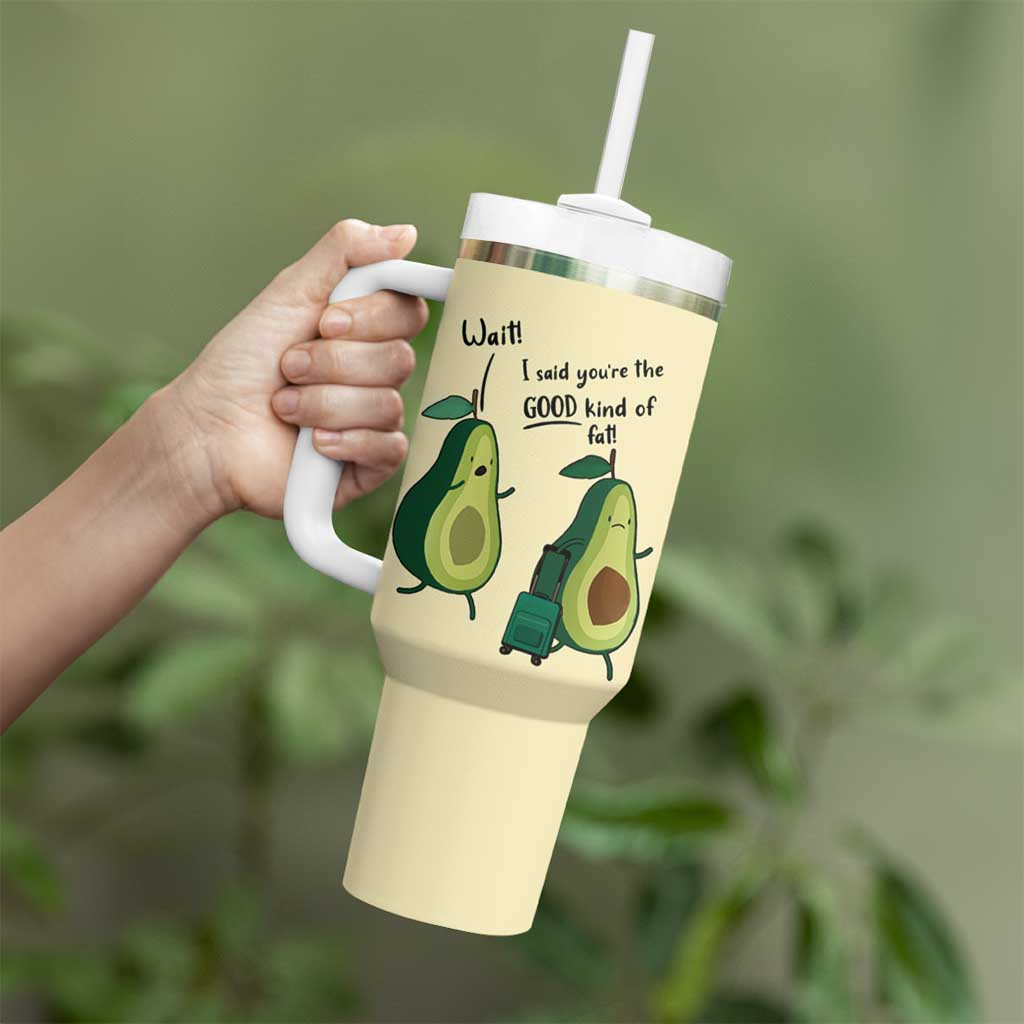 Funny Vegan Avocado Tumbler With Handle You're The Good Kind Of Fat - Wonder Print Shop
