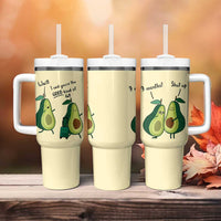 Funny Vegan Avocado Tumbler With Handle You're The Good Kind Of Fat - Wonder Print Shop