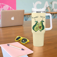 Funny Vegan Avocado Tumbler With Handle You're The Good Kind Of Fat - Wonder Print Shop