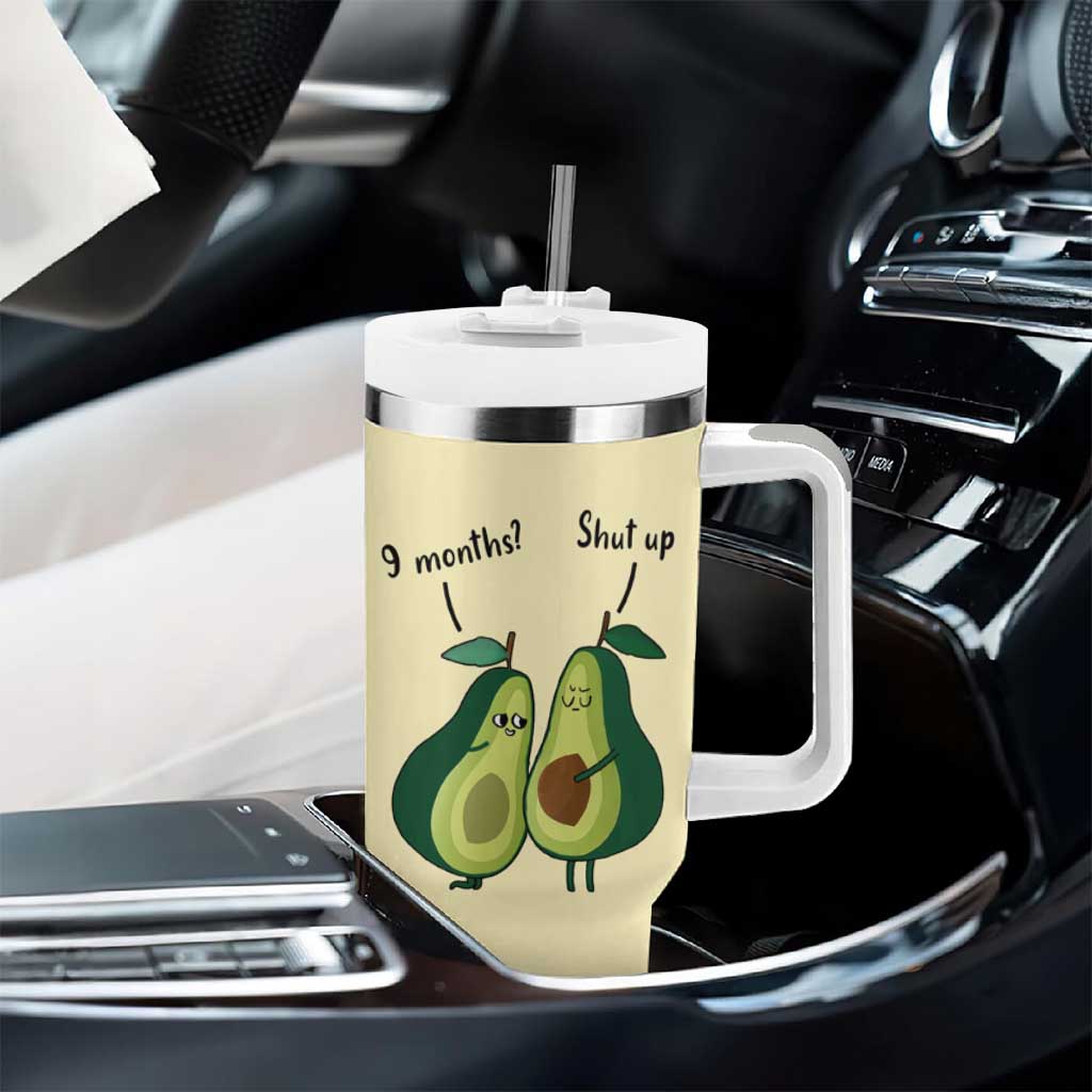 Funny Vegan Avocado Tumbler With Handle You're The Good Kind Of Fat - Wonder Print Shop