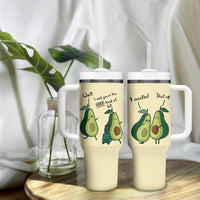 Funny Vegan Avocado Tumbler With Handle You're The Good Kind Of Fat - Wonder Print Shop
