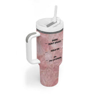 Funny Cat Tumbler With Handle Shhh Don't Speak Hold on Ok I'm Listening Cat Lover Gifts - Wonder Print Shop