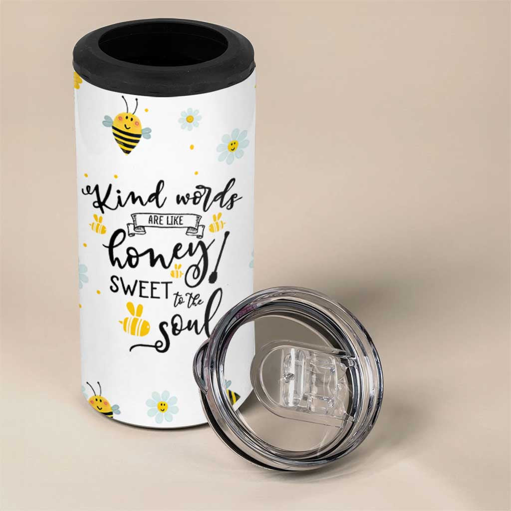 Christian Gifts For Women 4 in 1 Can Cooler Tumbler Kind Words are Like Honey Inspirational Bible Verse