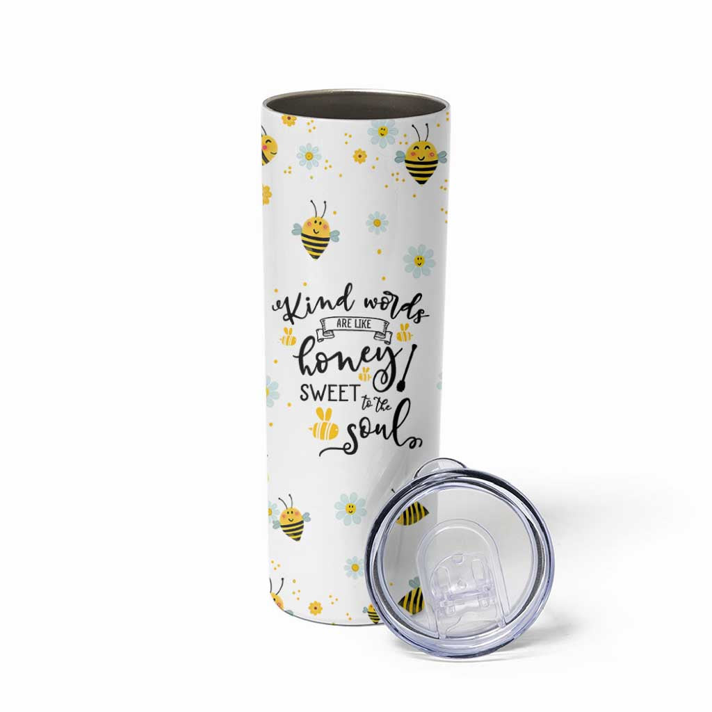 Christian Gifts For Women Skinny Tumbler Kind Words are Like Honey Inspirational Bible Verse