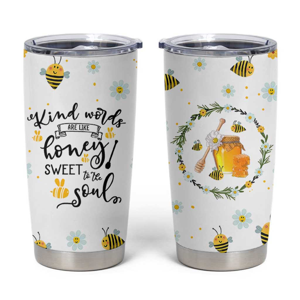Christian Gifts For Women Tumbler Cup Kind Words are Like Honey Inspirational Bible Verse