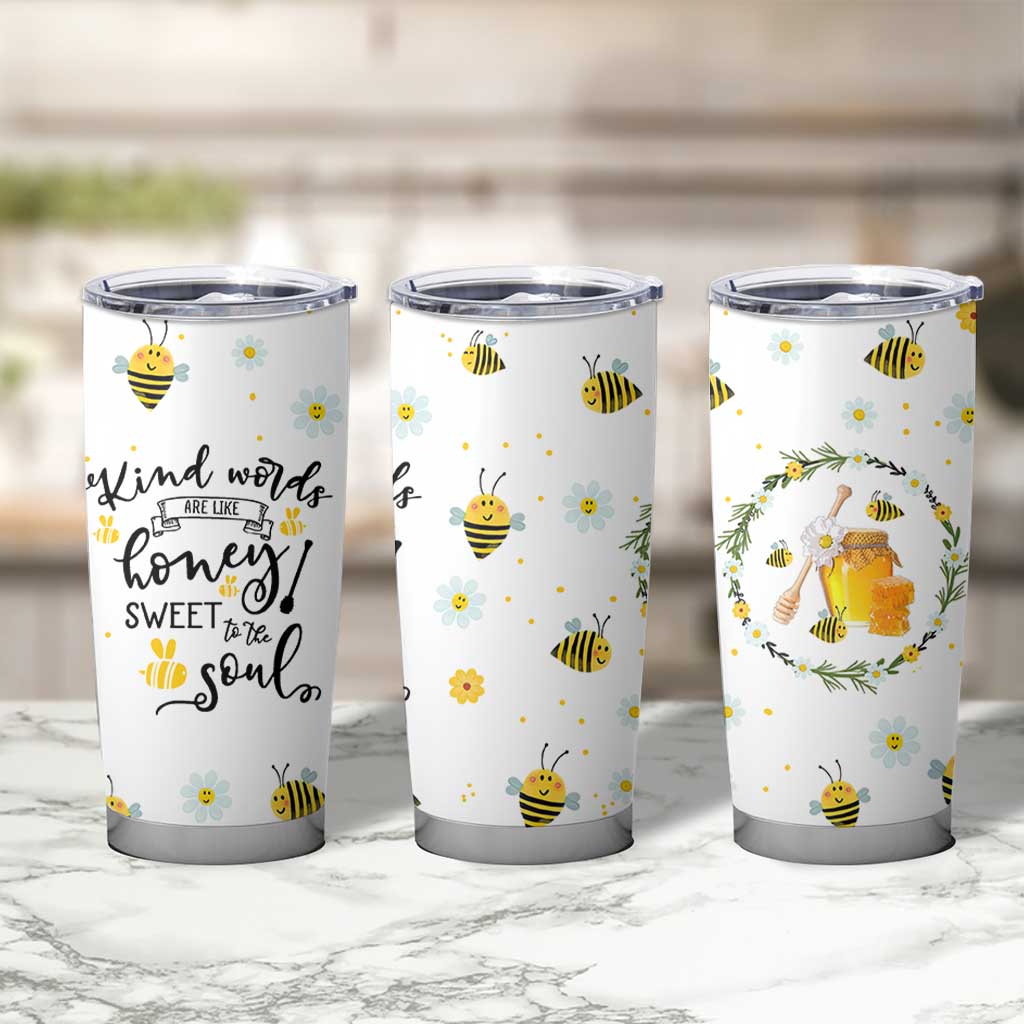 Christian Gifts For Women Tumbler Cup Kind Words are Like Honey Inspirational Bible Verse