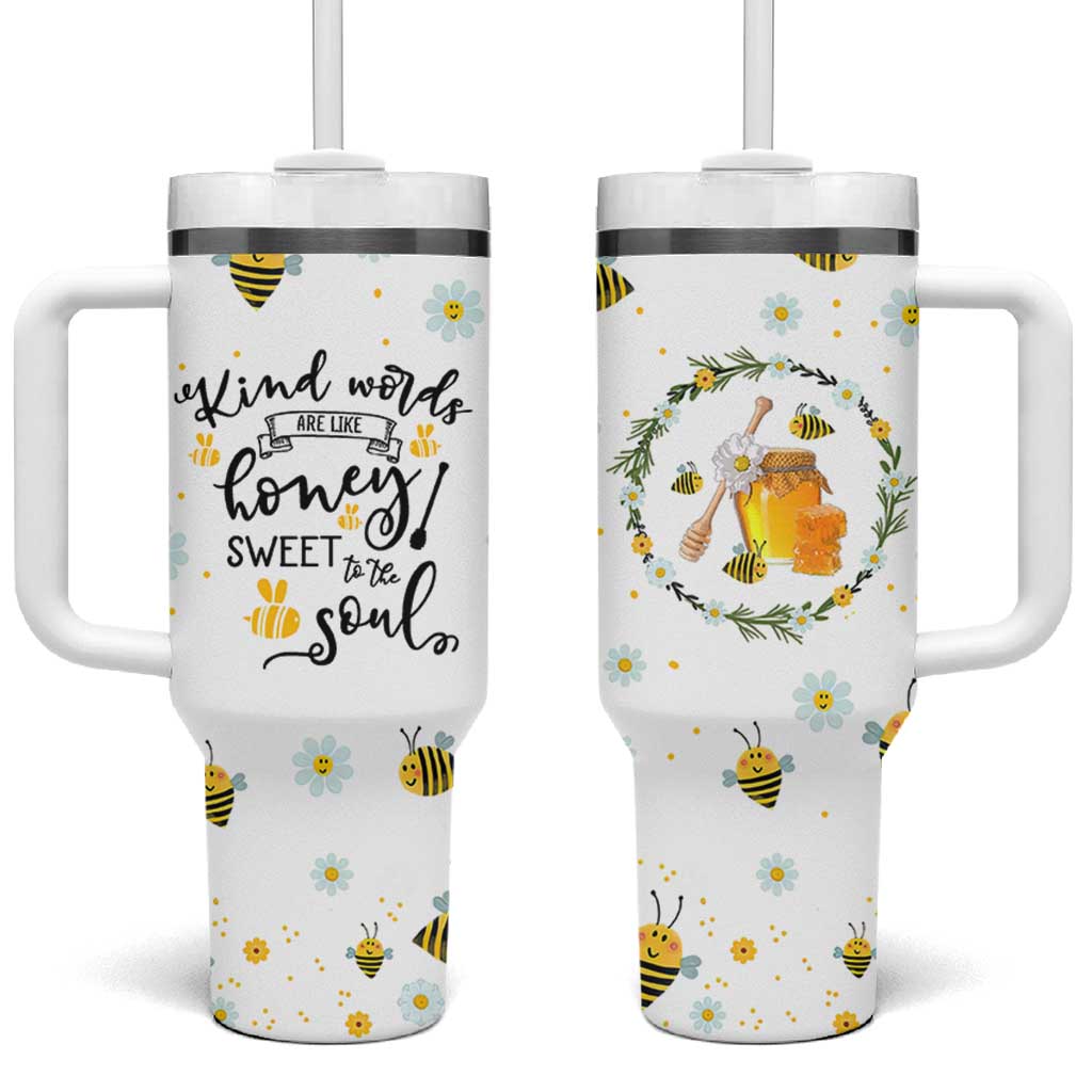Christian Gifts For Women Tumbler With Handle Kind Words are Like Honey Inspirational Bible Verse