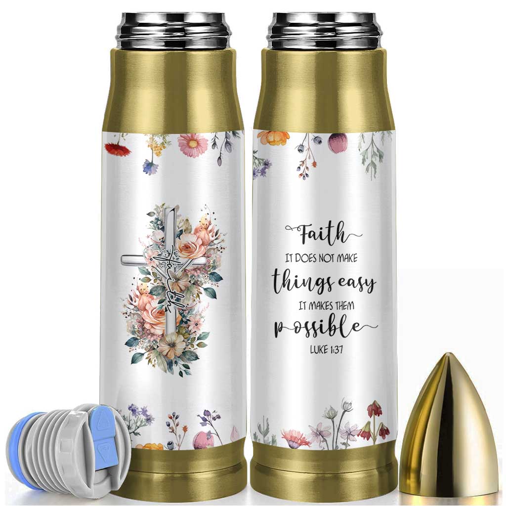 Christian Gifts for Women Faith Bullet Tumbler Encouragement Inspirational Flower Mothers Day Bible Gift