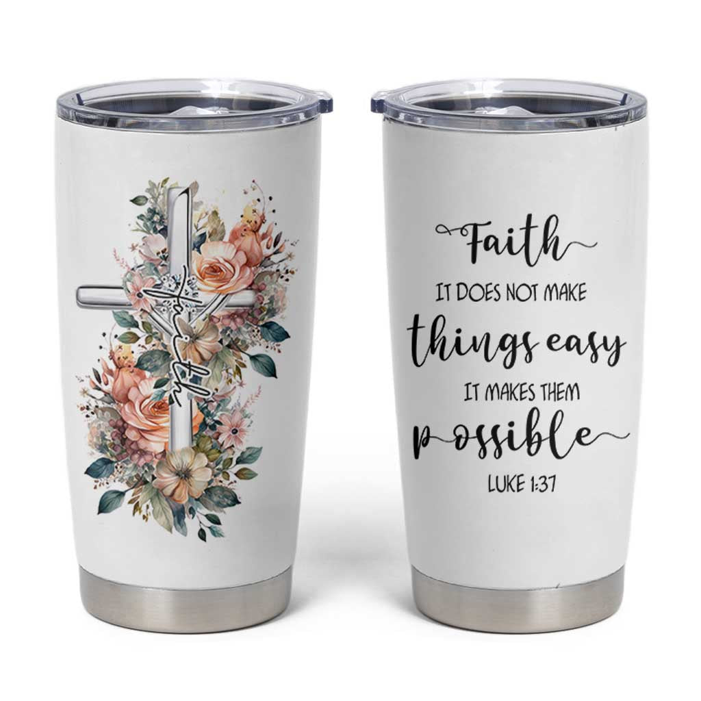 Christian Gifts for Women Faith Tumbler Cup Encouragement Inspirational Flower Mothers Day Bible Gift