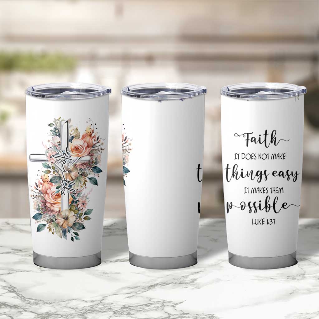 Christian Gifts for Women Faith Tumbler Cup Encouragement Inspirational Flower Mothers Day Bible Gift