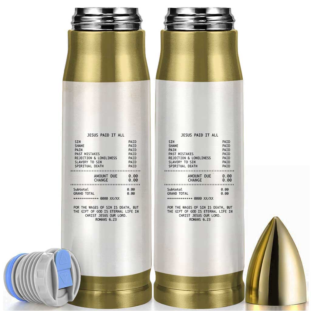 Christian Inspirational Bullet Tumbler Bible Verses Christian Gift Jesus Paid It All