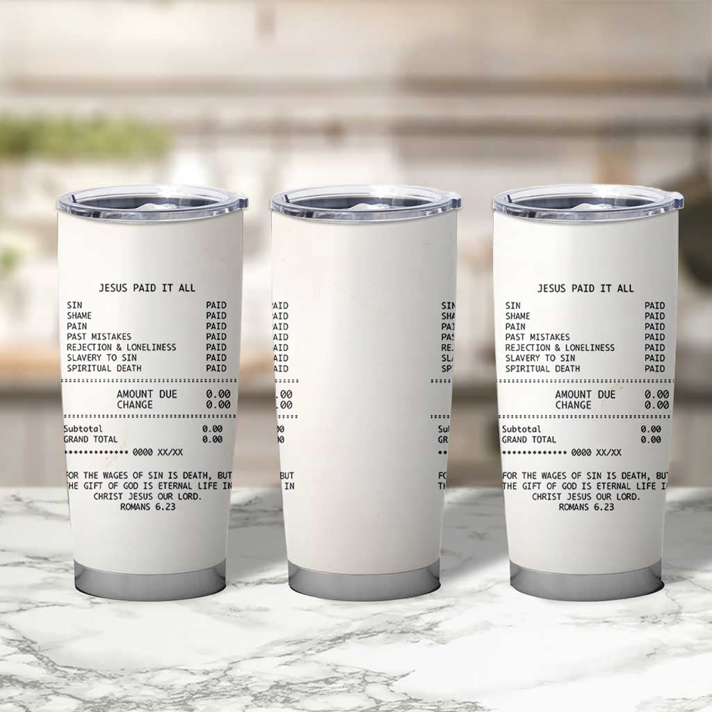 Christian Inspirational Tumbler Cup Bible Verses Christian Gift Jesus Paid It All