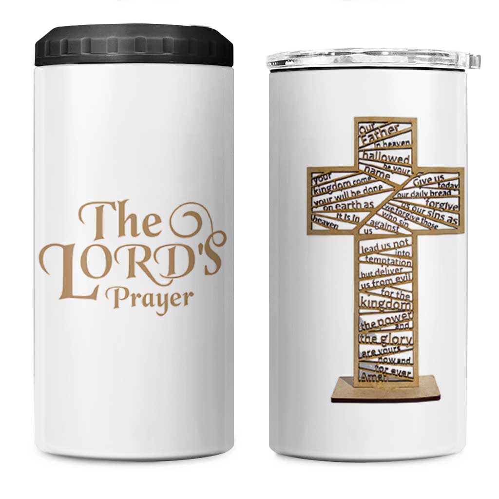 Christian Inspirational 4 in 1 Can Cooler Tumbler The Lords Prayer Bible Verses Christian Gift