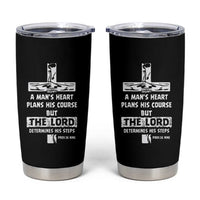 Christian Gifts For Men Tumbler Cup A Man’s Heart Proverbs 16:9 Bible Verse