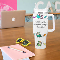 Christian Gifts Tumbler With Handle Birds Psalm 103:5 He Fills My Life With Good Things