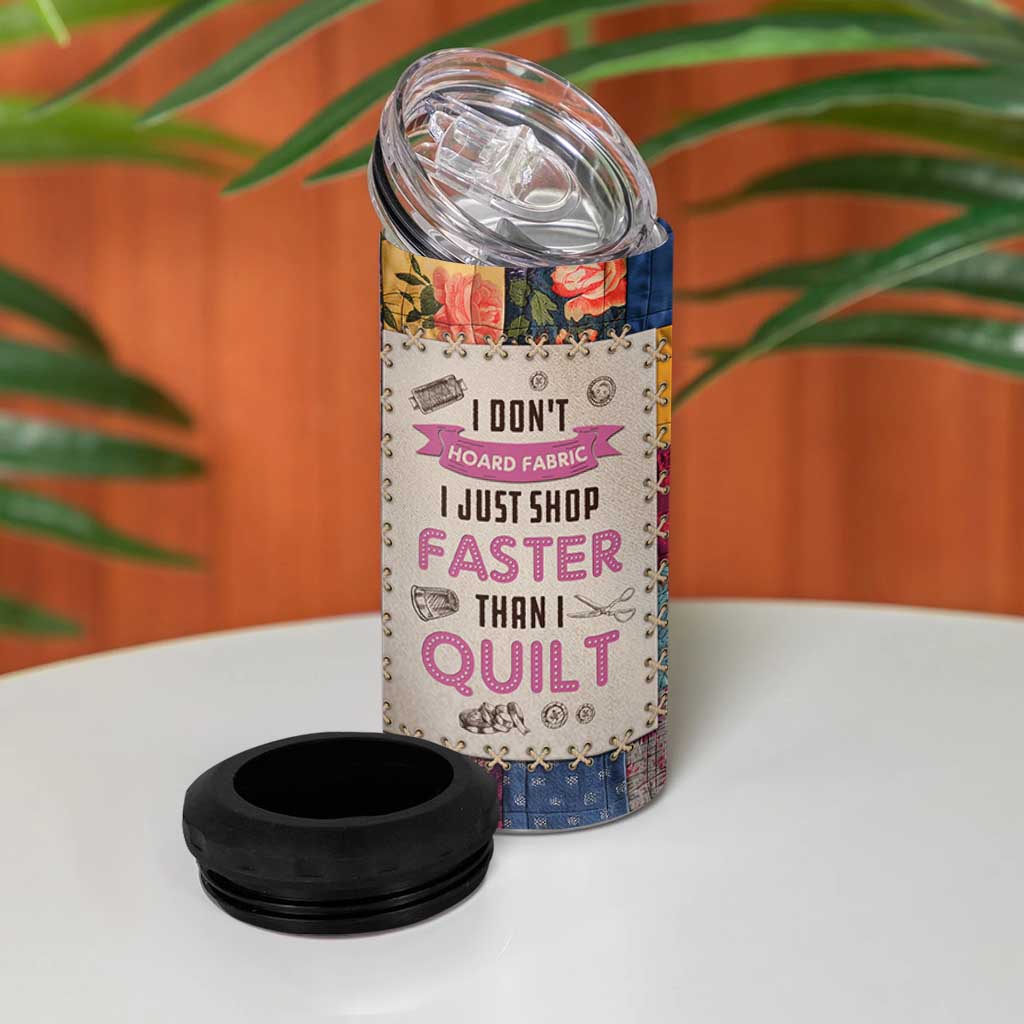 Sewing Gifts For Women 4 in 1 Can Cooler Tumbler Quilt Quilting Lovers Tailors Crafters Inspiration Gift