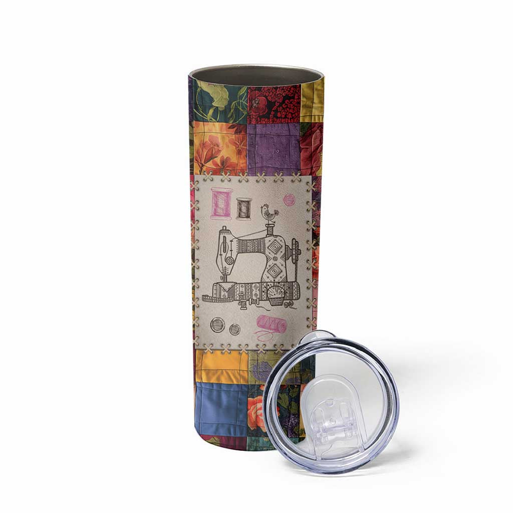 Sewing Gifts For Women Skinny Tumbler Quilt Quilting Lovers Tailors Crafters Inspiration Gift