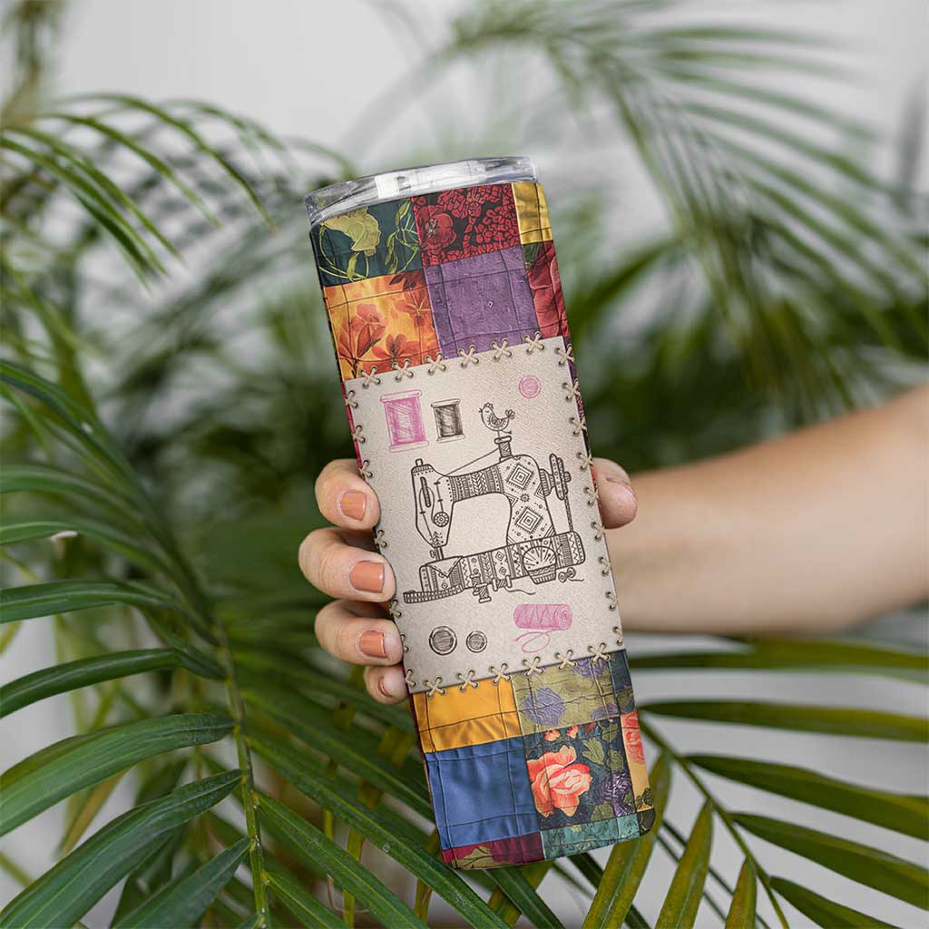 Sewing Gifts For Women Skinny Tumbler Quilt Quilting Lovers Tailors Crafters Inspiration Gift