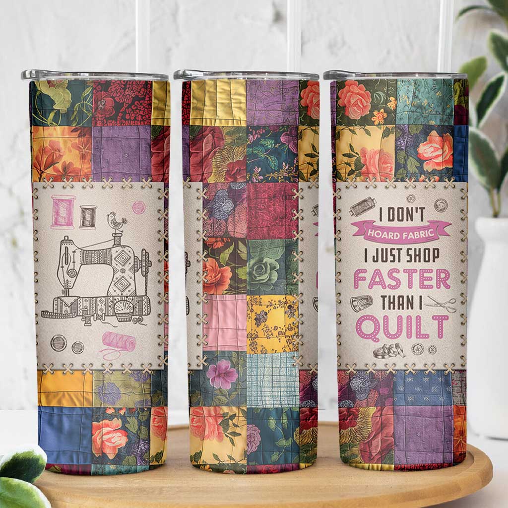 Sewing Gifts For Women Skinny Tumbler Quilt Quilting Lovers Tailors Crafters Inspiration Gift