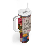 Sewing Gifts For Women Tumbler With Handle Quilt Quilting Lovers Tailors Crafters Inspiration Gift