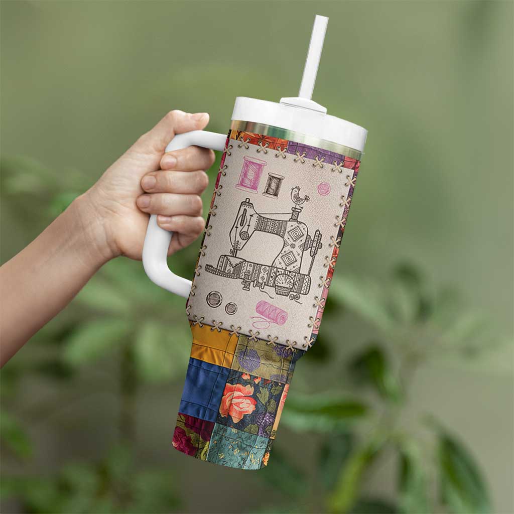Sewing Gifts For Women Tumbler With Handle Quilt Quilting Lovers Tailors Crafters Inspiration Gift