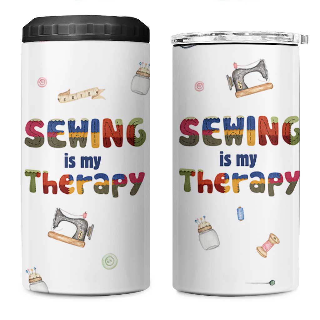 Sewing Gifts For Women 4 in 1 Can Cooler Tumbler Sewing Is My Therapy Quilting Lovers Tailors Crafters