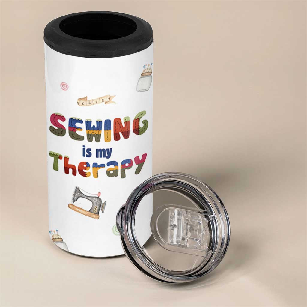Sewing Gifts For Women 4 in 1 Can Cooler Tumbler Sewing Is My Therapy Quilting Lovers Tailors Crafters