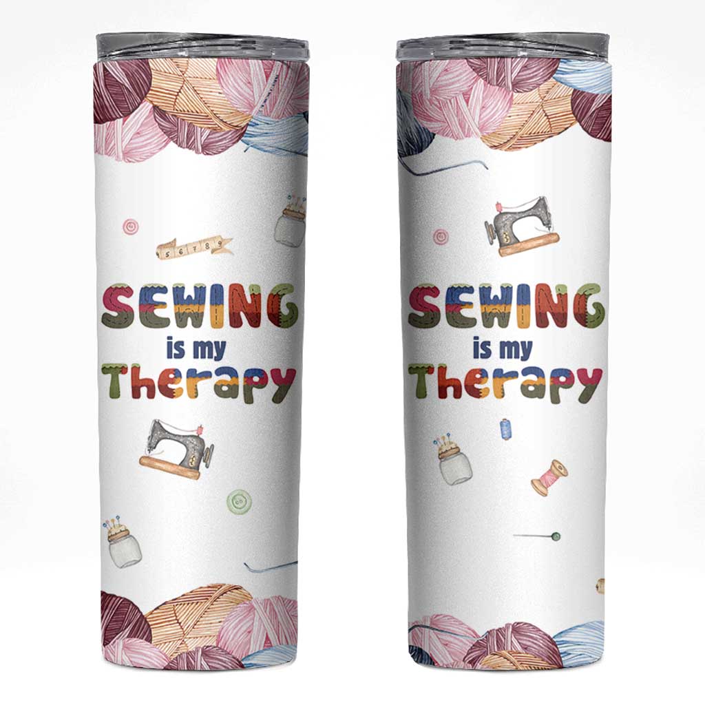 Sewing Gifts For Women Skinny Tumbler Sewing Is My Therapy Quilting Lovers Tailors Crafters