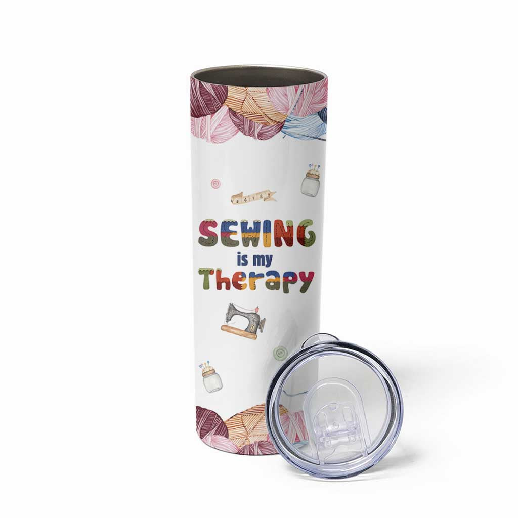 Sewing Gifts For Women Skinny Tumbler Sewing Is My Therapy Quilting Lovers Tailors Crafters