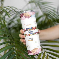 Sewing Gifts For Women Skinny Tumbler Sewing Is My Therapy Quilting Lovers Tailors Crafters