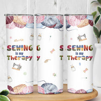 Sewing Gifts For Women Skinny Tumbler Sewing Is My Therapy Quilting Lovers Tailors Crafters