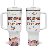Sewing Gifts For Women Tumbler With Handle Sewing Is My Therapy Quilting Lovers Tailors Crafters