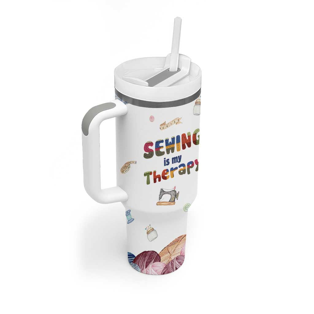 Sewing Gifts For Women Tumbler With Handle Sewing Is My Therapy Quilting Lovers Tailors Crafters