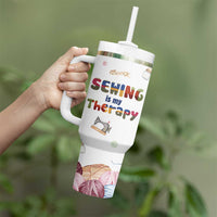 Sewing Gifts For Women Tumbler With Handle Sewing Is My Therapy Quilting Lovers Tailors Crafters