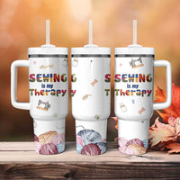 Sewing Gifts For Women Tumbler With Handle Sewing Is My Therapy Quilting Lovers Tailors Crafters