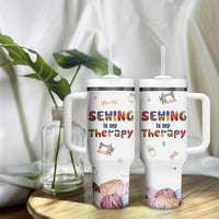 Sewing Gifts For Women Tumbler With Handle Sewing Is My Therapy Quilting Lovers Tailors Crafters