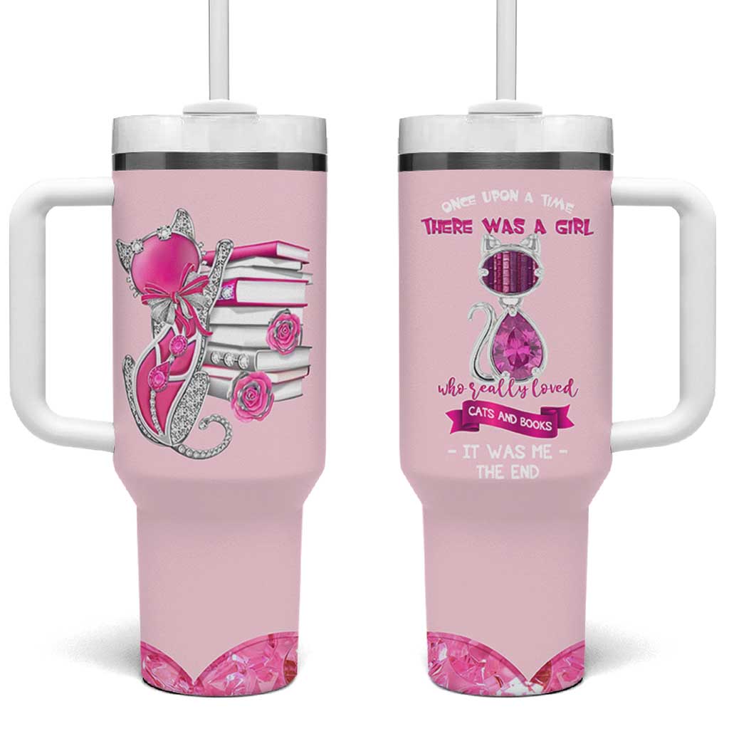 Cat Book Lovers Gifts Tumbler With Handle Cute Bookish Present Book Club Gifts