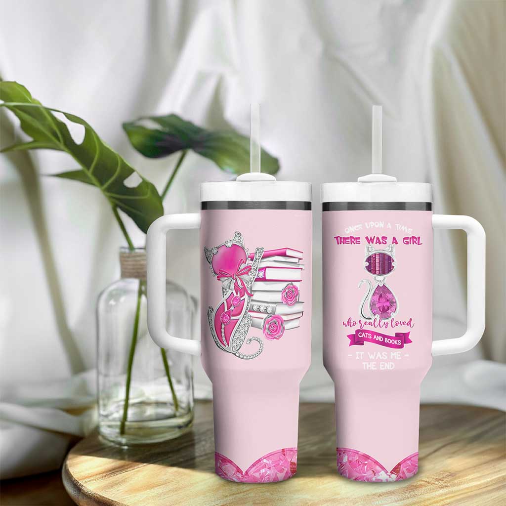 Cat Book Lovers Gifts Tumbler With Handle Cute Bookish Present Book Club Gifts