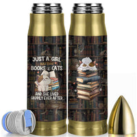 Cat Bookish Bullet Tumbler Just A Girl Who Loves Cats And Books Library Cat