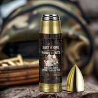 Cat Bookish Bullet Tumbler Just A Girl Who Loves Cats And Books Library Cat