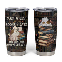 Cat Bookish Tumbler Cup Just A Girl Who Loves Cats And Books Library Cat