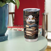 Cat Bookish Tumbler Cup Just A Girl Who Loves Cats And Books Library Cat