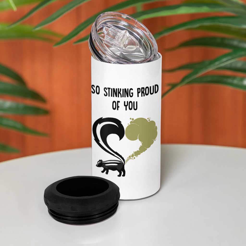 Funny Skunk Graduation 4 in 1 Can Cooler Tumbler So Stinking Proud Of You