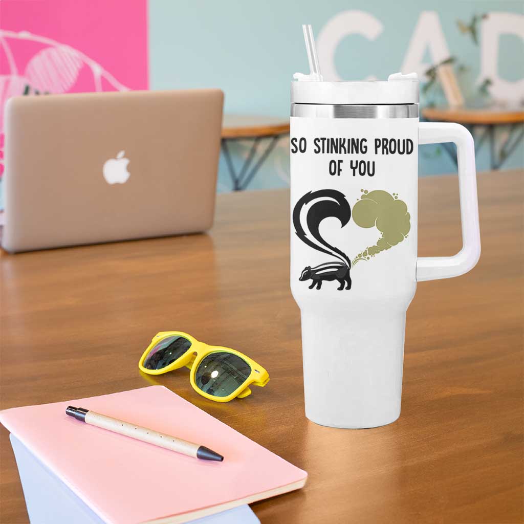 Funny Skunk Graduation Tumbler With Handle So Stinking Proud Of You