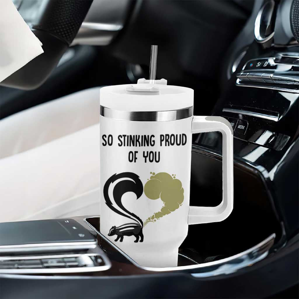 Funny Skunk Graduation Tumbler With Handle So Stinking Proud Of You