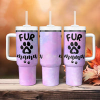 Fur Mama Tumbler With Handle Cat Dog Mom Gifts For New Puppy Fur Baby Owners